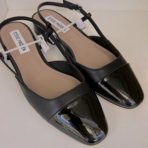 STEVE MADDEN “BELINDA” BLACK LEATHER LOAFER. BRAND NEW. SIZE 7.0